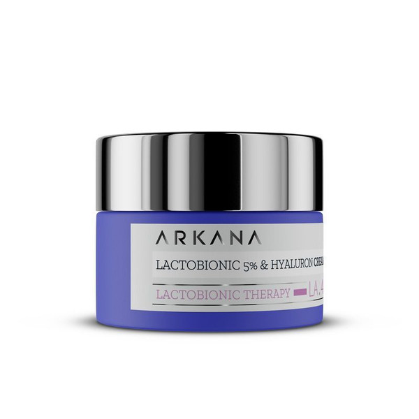Lactobionic 5% & Hyaluron Cream - Увлажняющий крем для любого типа кожи с лактобионовой и гиалуроновыми кислотами, 50 мл, ARKANA