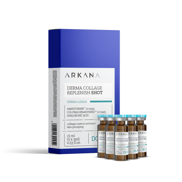 Derma Collage Replenish Shot - Увлажняющая сыворотка для лица, восполняющая коллаген, 5х3 мл, ARKANA